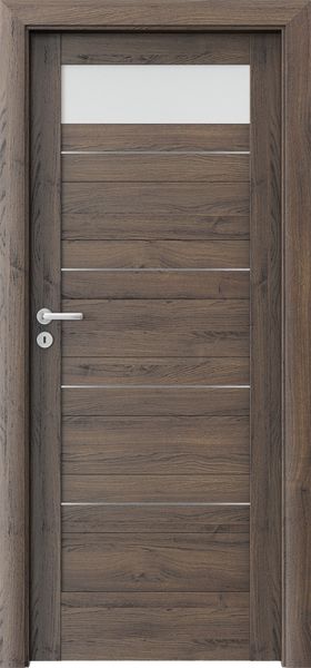 Ușa de interior Porta Verte HOME C.1 cu inserții Stejar Roșu