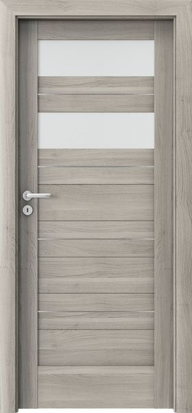 Ușa de interior Porta Verte HOME C.2 cu inserții Acacia Argintiu