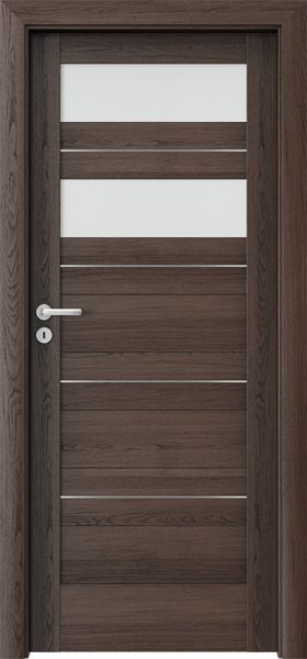 Ușa de interior Porta Verte HOME C.2 cu inserții Stejar Havana