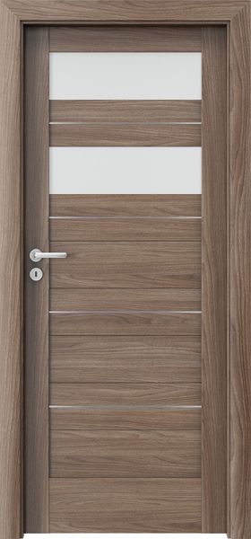 Ușa de interior Porta Verte HOME C.2 cu inserții Nuc Verona 2