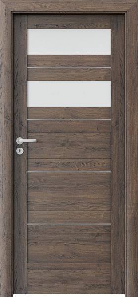 Ușa de interior Porta Verte HOME C.2 cu inserții Stejar Roșu