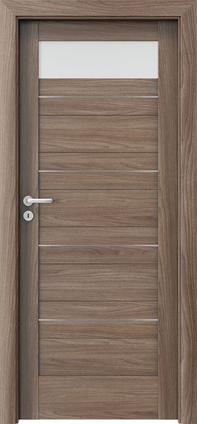 Ușa de interior Porta Verte HOME C.1 cu inserții Nuc Verona 2