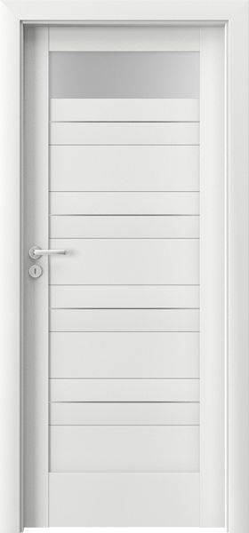Ușa de interior Porta Verte HOME C.1 cu inserții Alb UV Premium