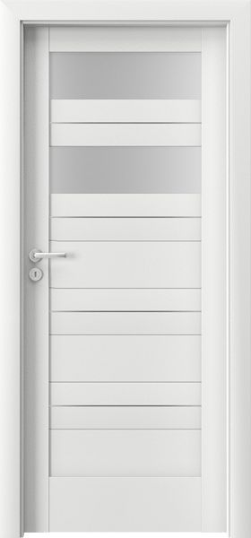 Ușa de interior Porta Verte HOME C.2 cu inserții Alb UV Premium