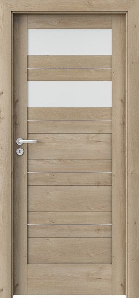 Ușa de interior Porta Verte HOME C.2 cu inserții Stejar Clasic