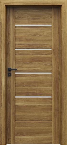 Ușa de interior Porta Verte PREMIUM, E Model E.4 Acacia Auriu